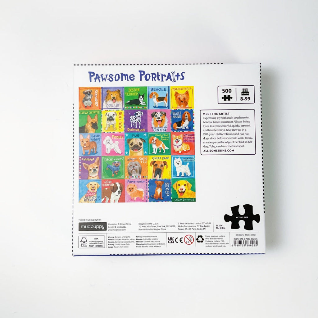 Mudpuppy - Pawsome Portraits 500pcs Family Puzzle