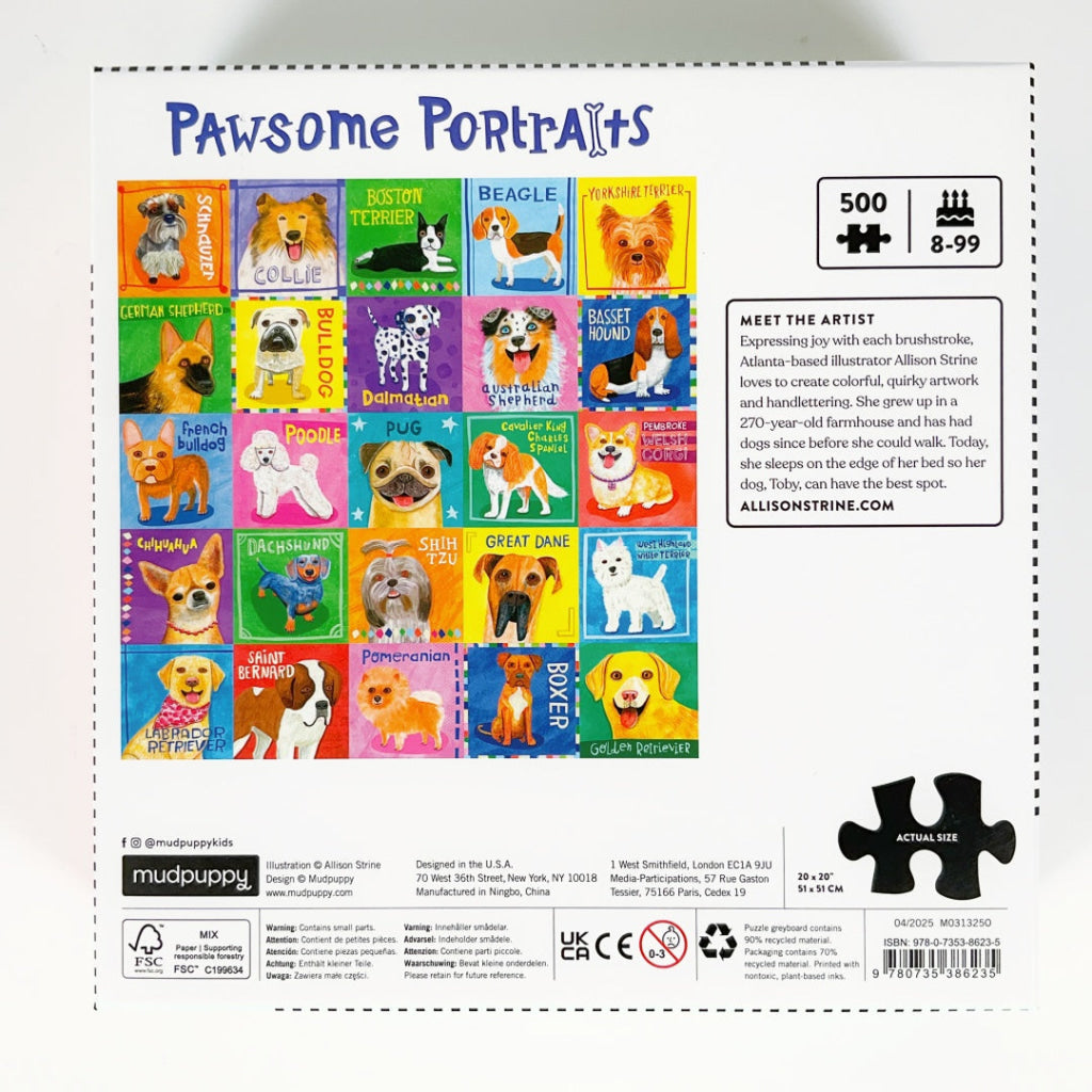 Mudpuppy - Pawsome Portraits 500pcs Family Puzzle