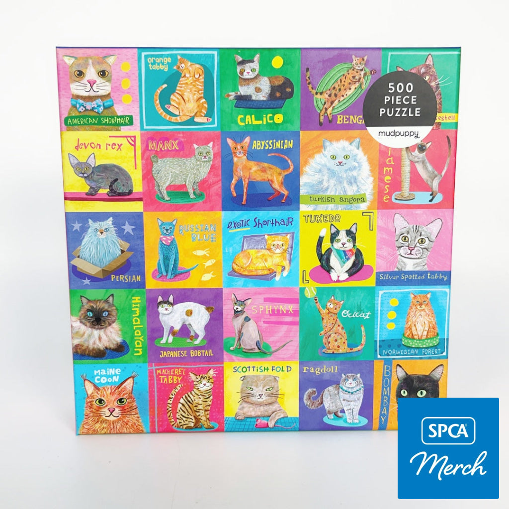 Mudpuppy - Purr-fect Portraits 500 Piece Family Puzzle