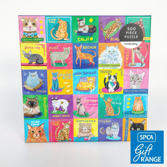Mudpuppy - Purr-fect Portraits 500 Piece Family Puzzle