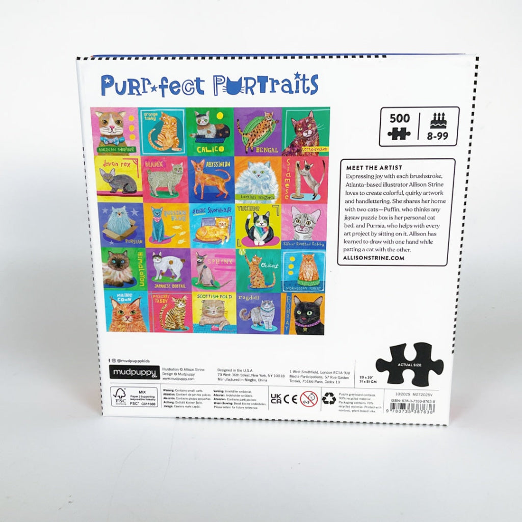 Mudpuppy - Purr-fect Portraits 500 Piece Family Puzzle