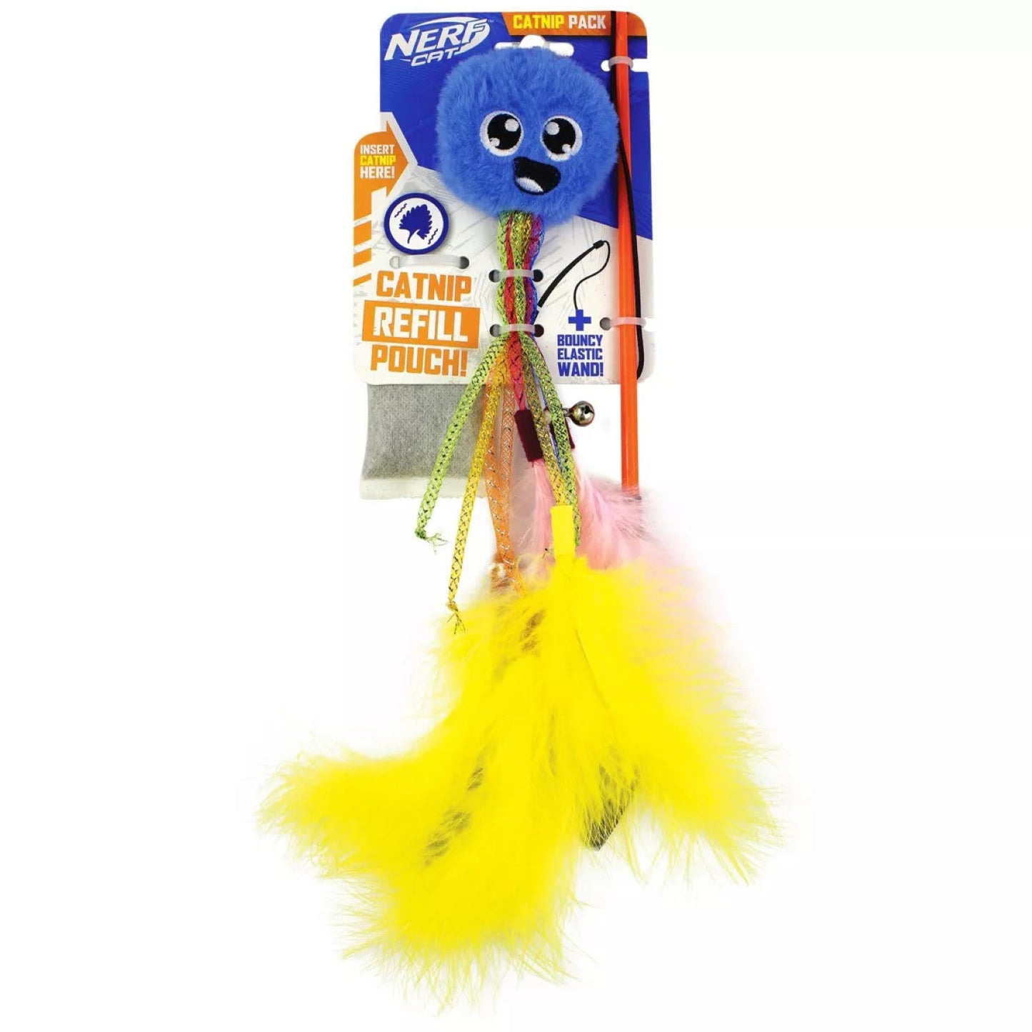 Nerf Cat Toy Plush Octo with Bells & Wand
