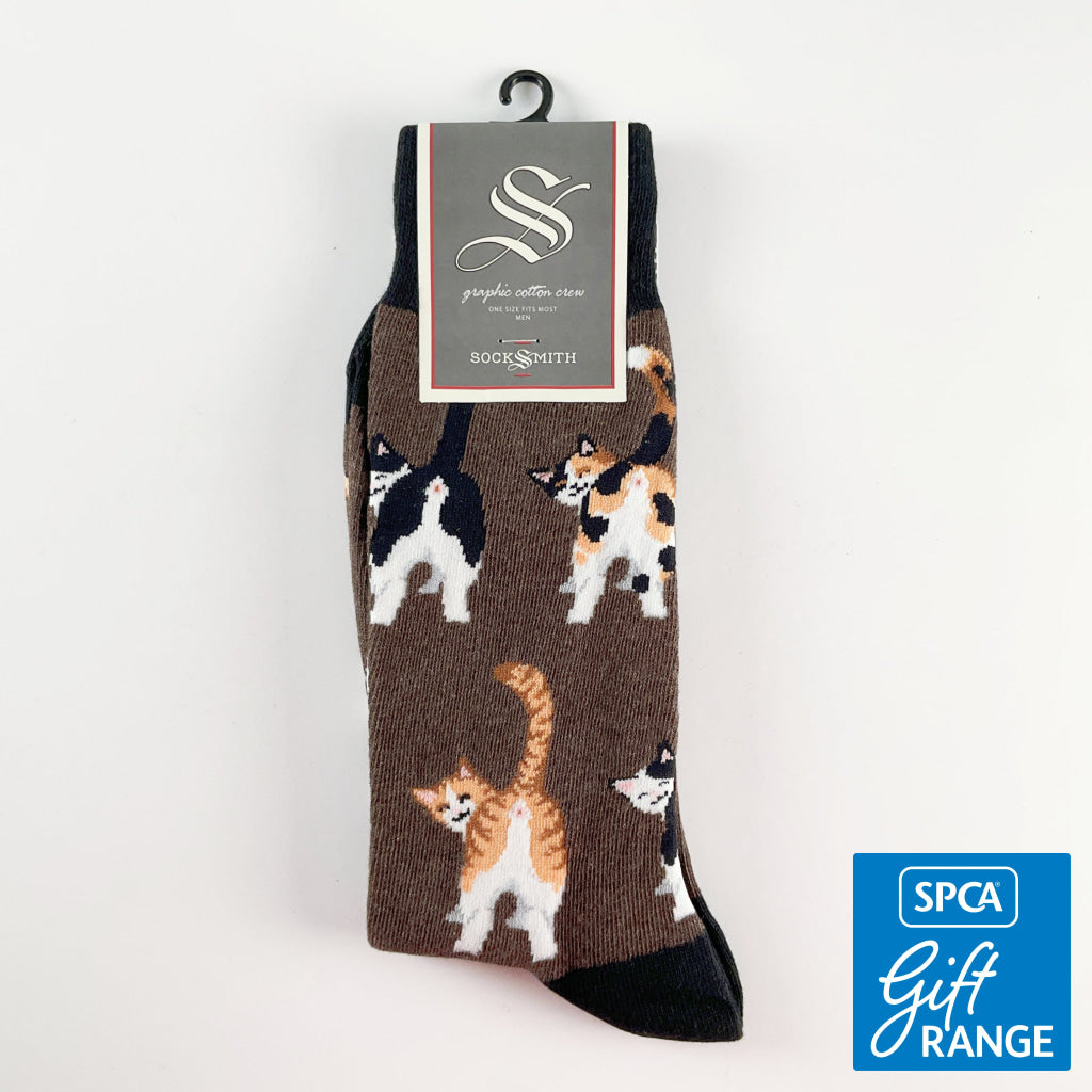 Sock Smith - Cat Butts Brown Heather