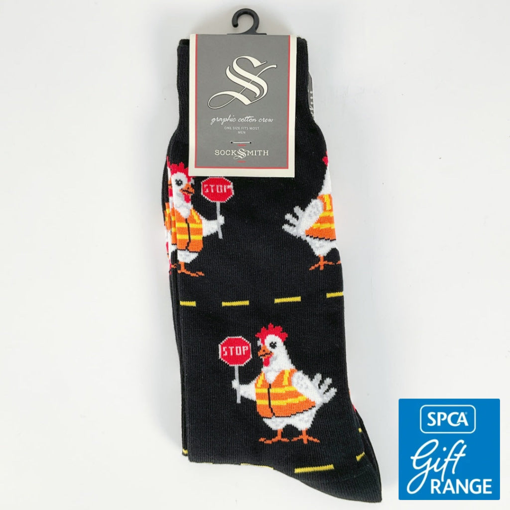 Sock Smith - Chicken Crossing - Black