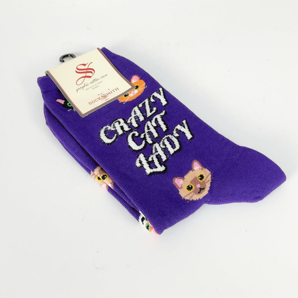 Sock Smith - Crazy Cat Lady- Purple