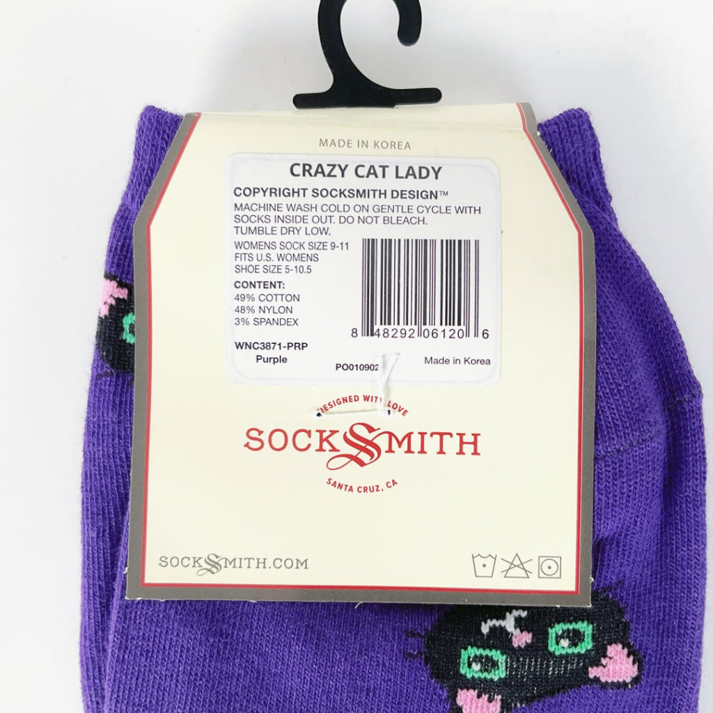 Sock Smith - Crazy Cat Lady- Purple