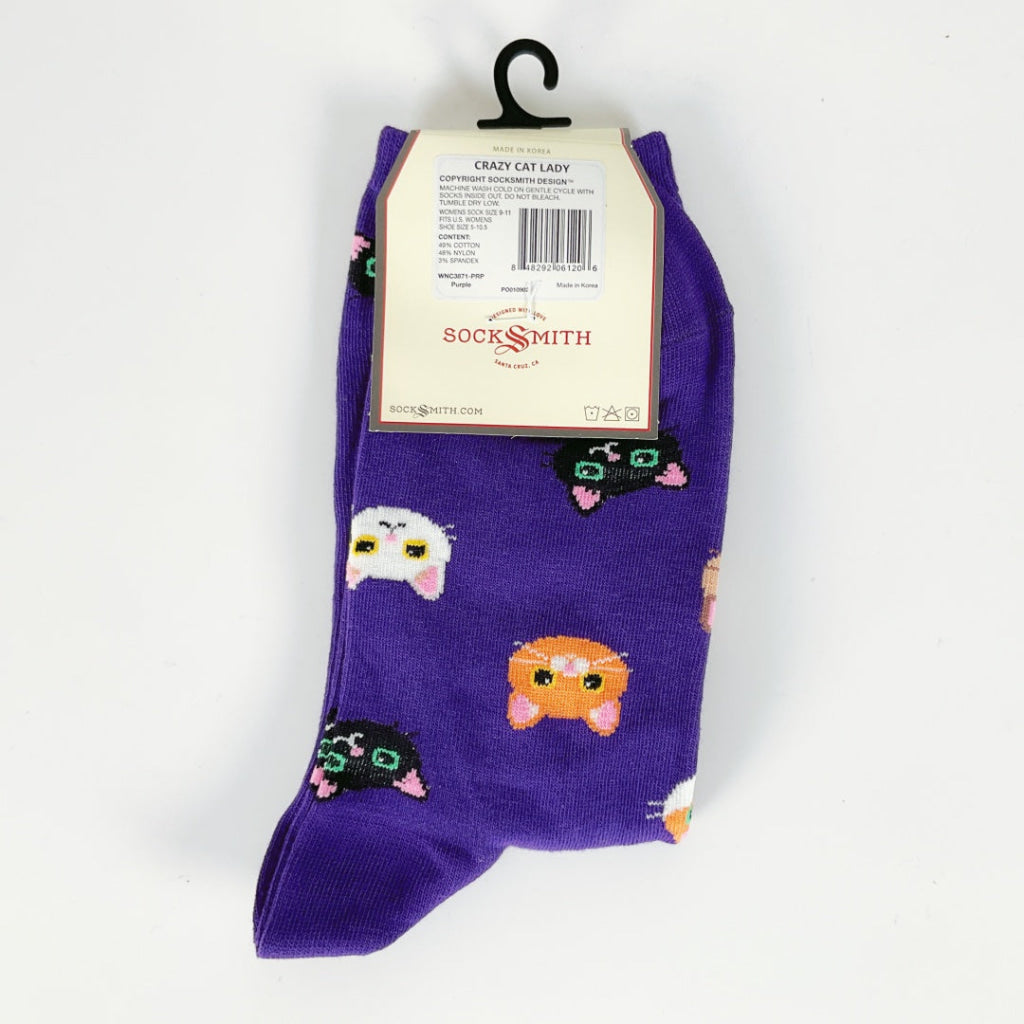 Sock Smith - Crazy Cat Lady- Purple