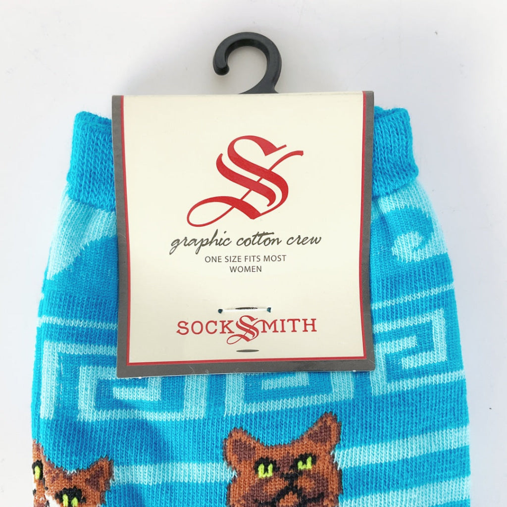 Sock Smith - Greek Cats - Blue