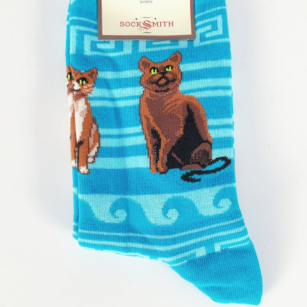 Sock Smith - Greek Cats - Blue