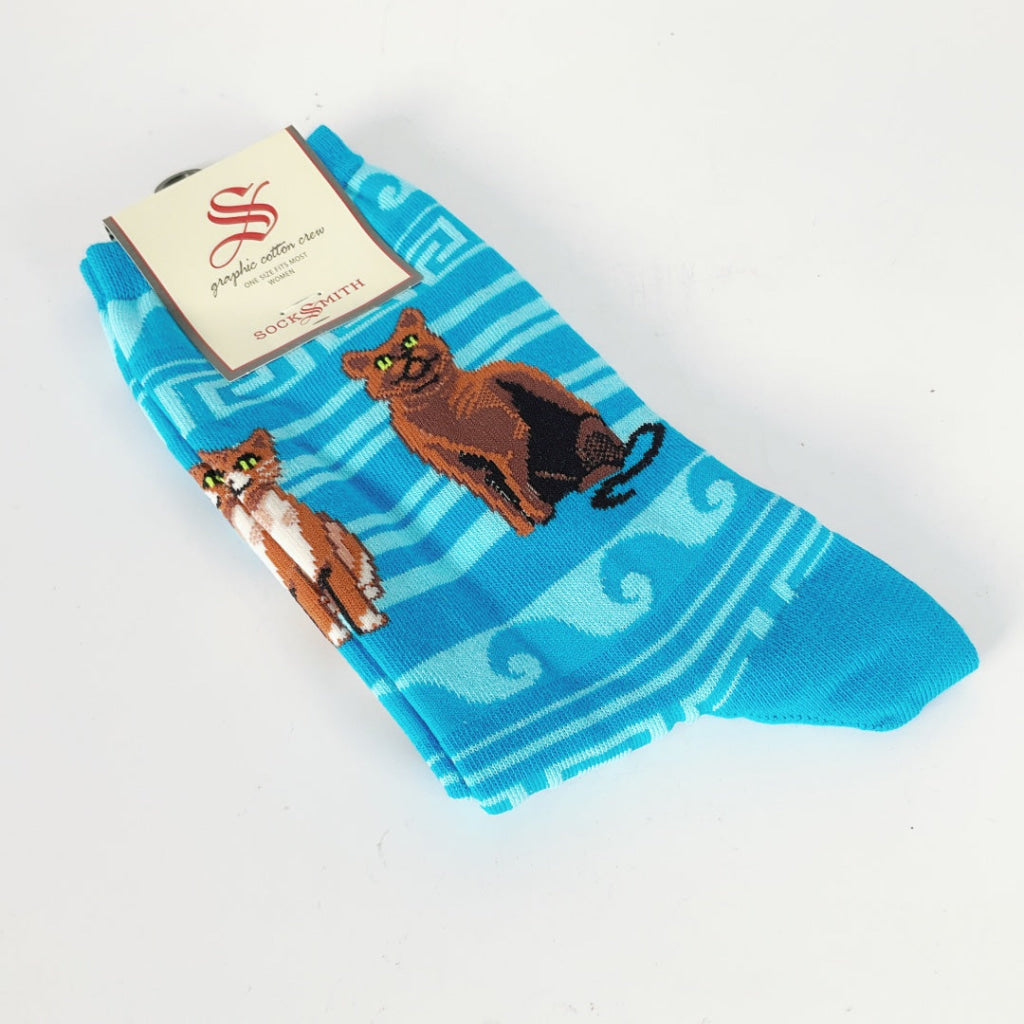 Sock Smith - Greek Cats - Blue