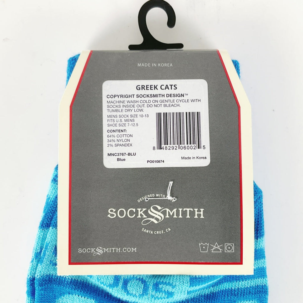 Sock Smith - Men’s Sock Greek Cats - Blue