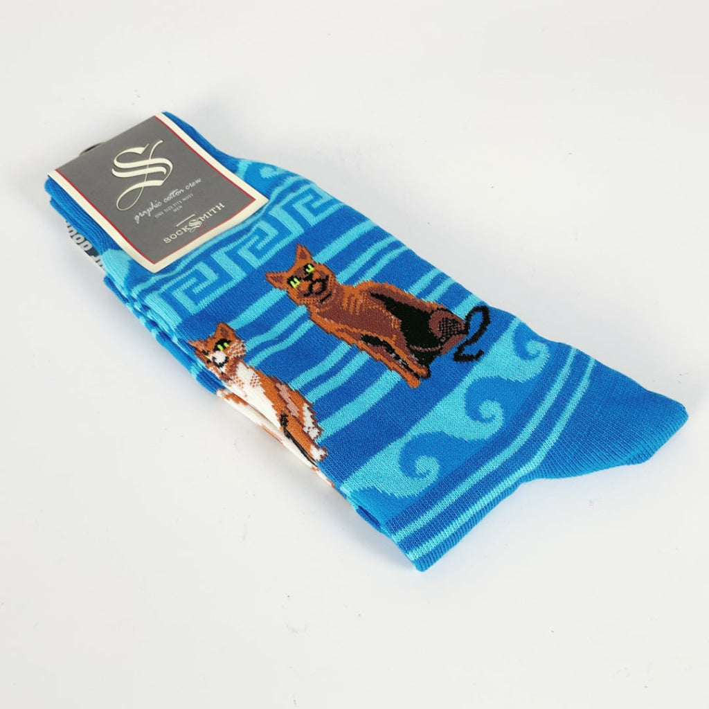 Sock Smith - Men’s Sock Greek Cats - Blue