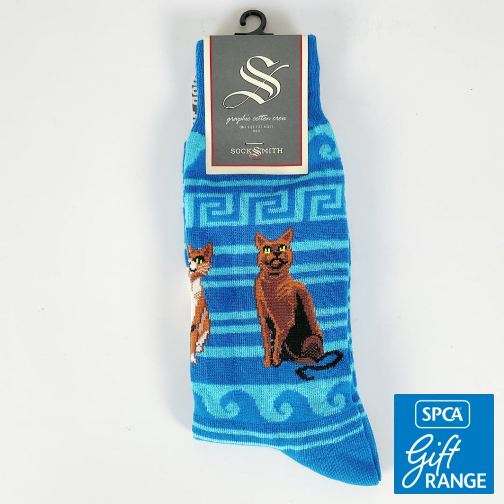 Sock Smith - Men’s Sock Greek Cats - Blue