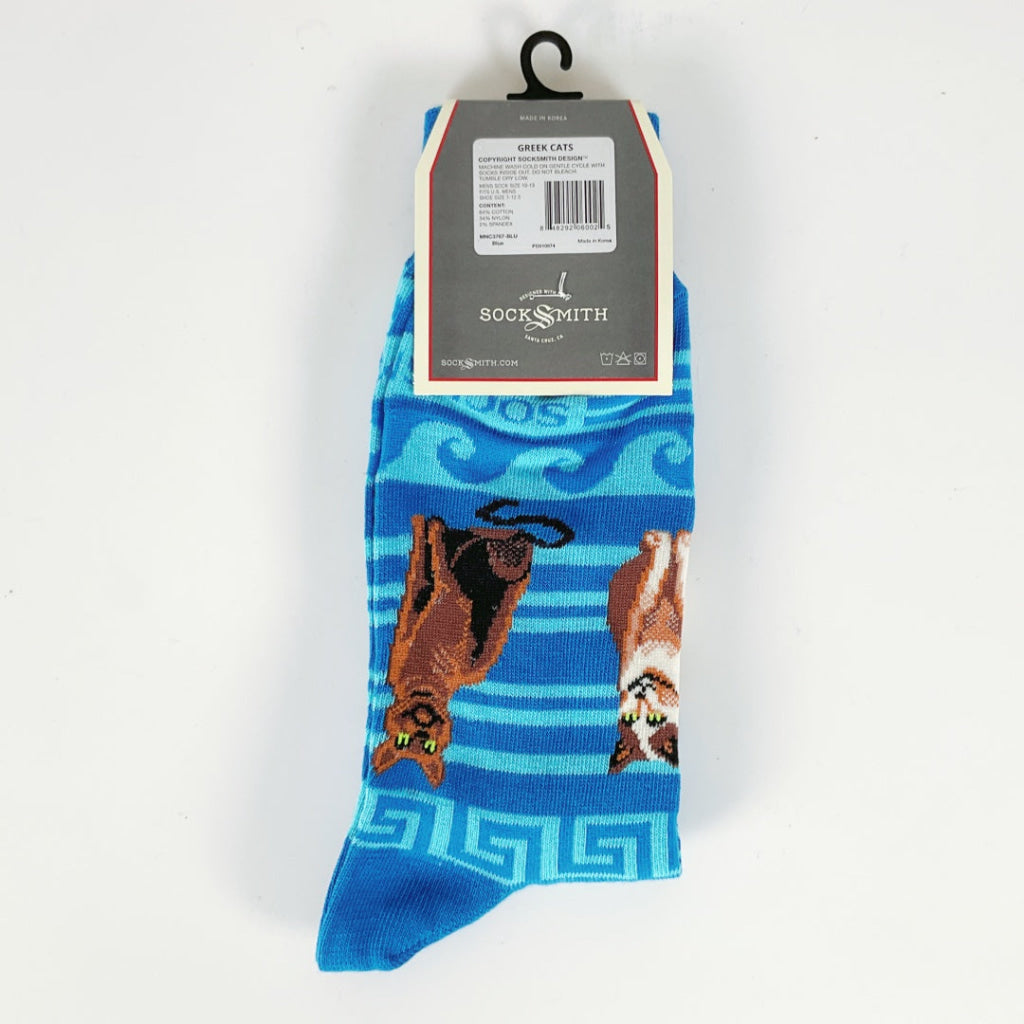 Sock Smith - Men’s Sock Greek Cats - Blue