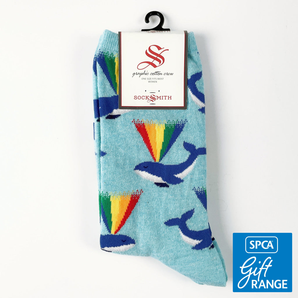 Sock Smith - Rainbow Whale Blue Heather