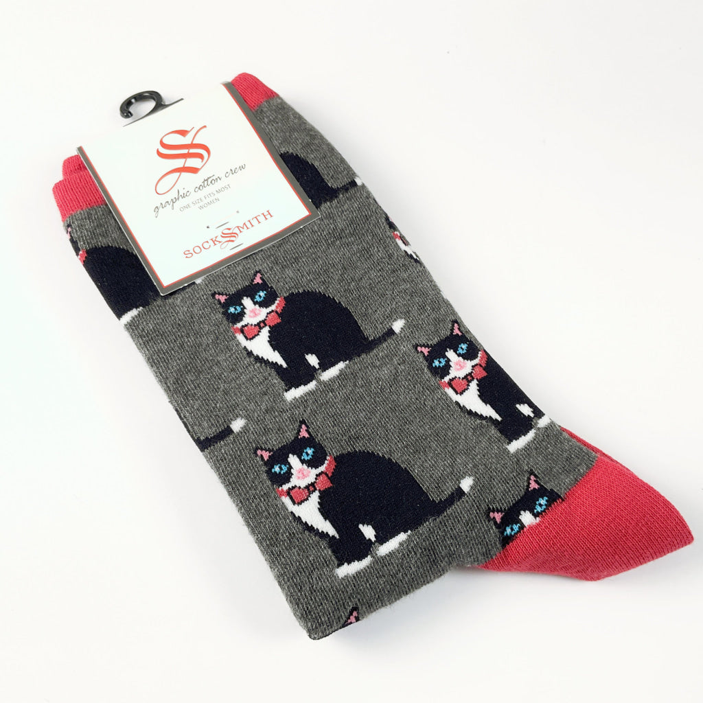 Sock Smith - Tuxedo Cats Gray Heather