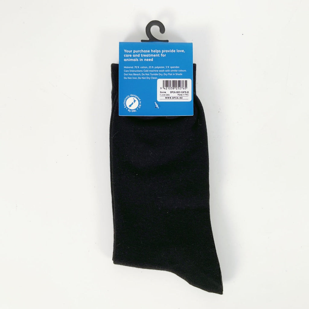 SPCA – SOCKS – I LOVE CATS – BLACK