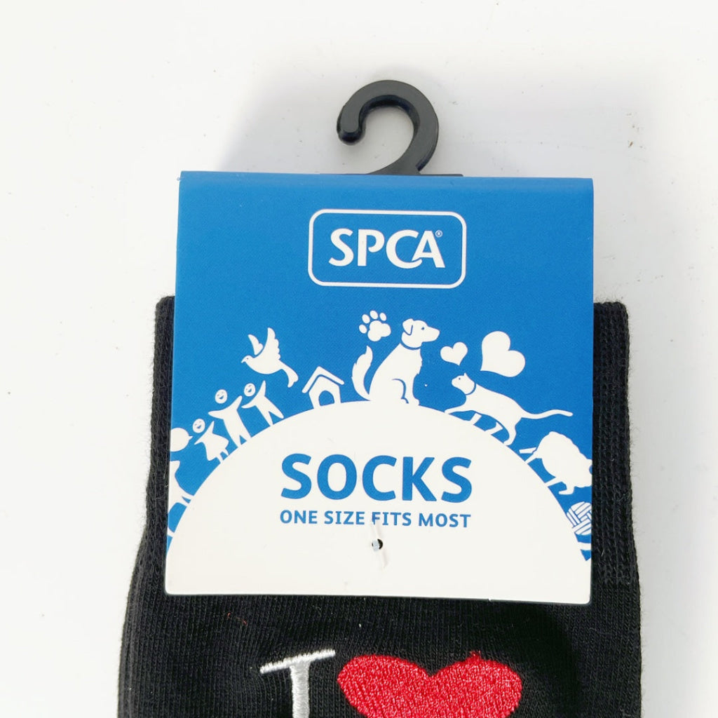 SPCA – SOCKS – I LOVE CATS – BLACK