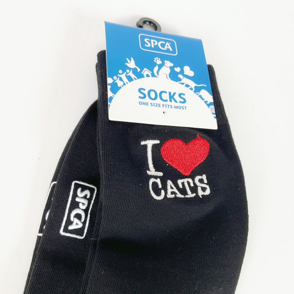 SPCA – SOCKS – I LOVE CATS – BLACK