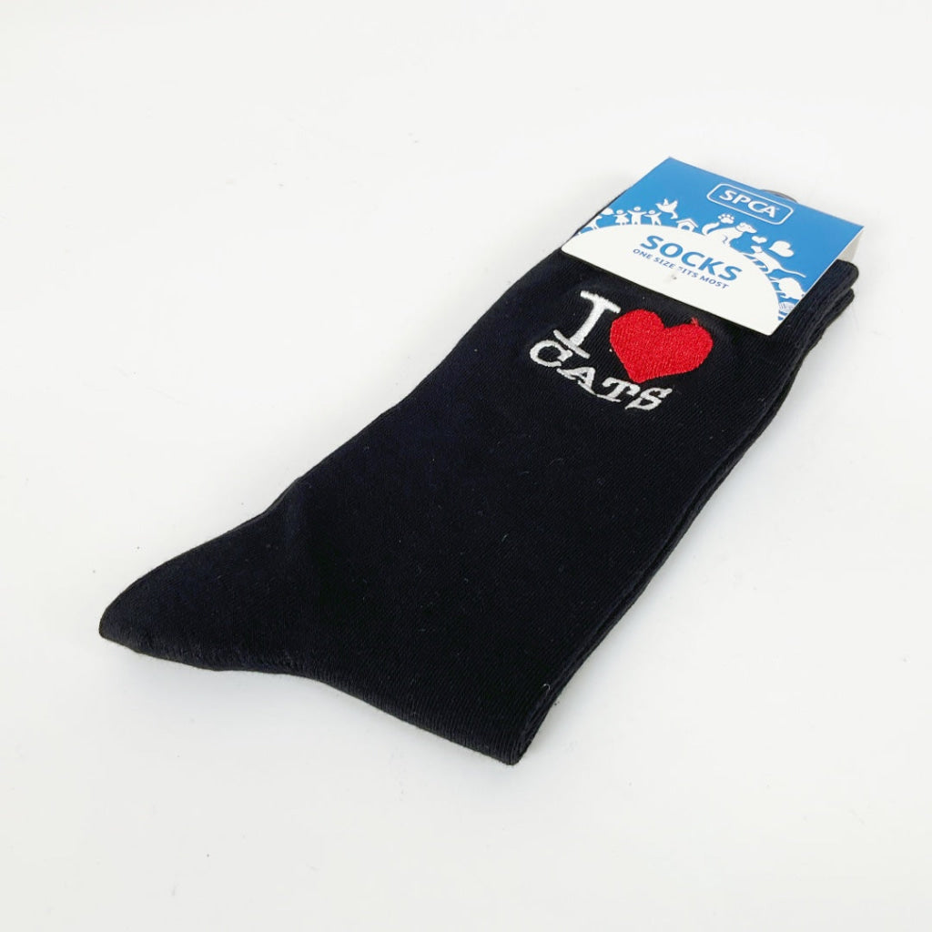 SPCA – SOCKS – I LOVE CATS – BLACK