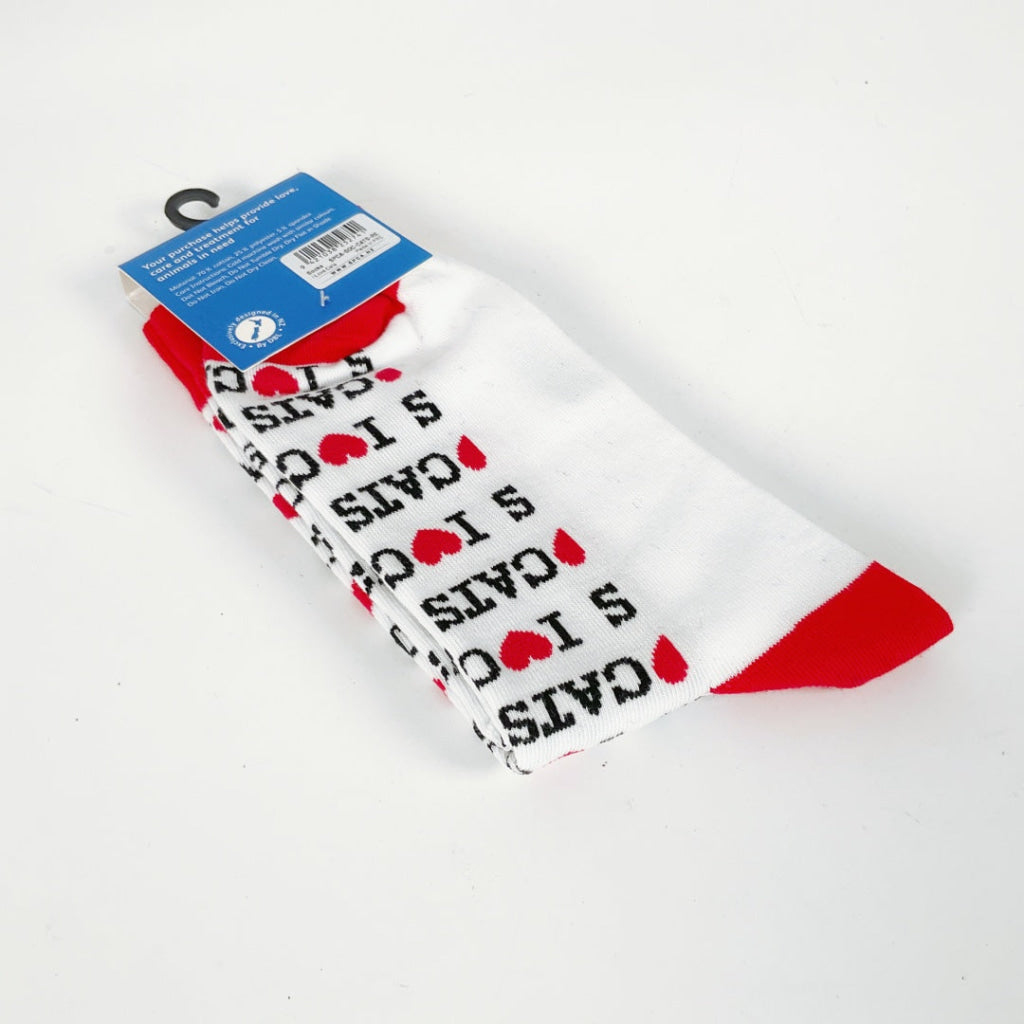 SPCA – SOCKS – I LOVE CATS – WHITE