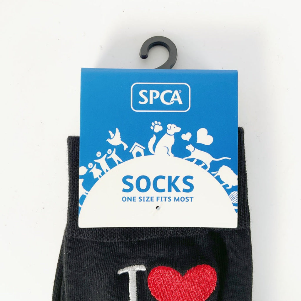 SPCA – SOCKS – I LOVE DOGS – BLACK