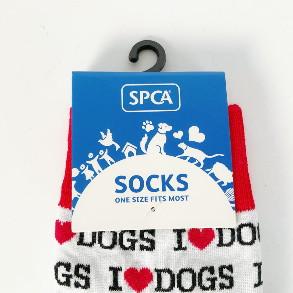 SPCA – SOCKS – I LOVE DOGS – WHITE