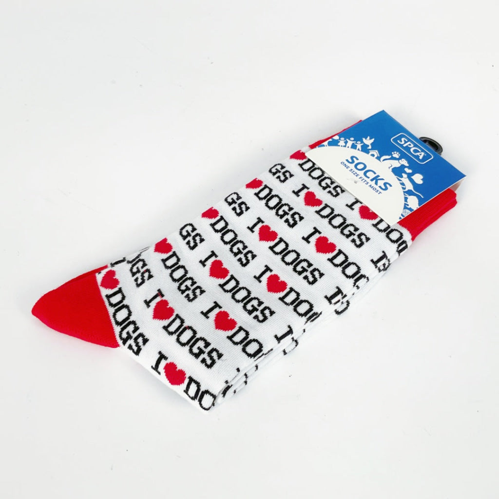 SPCA – SOCKS – I LOVE DOGS – WHITE
