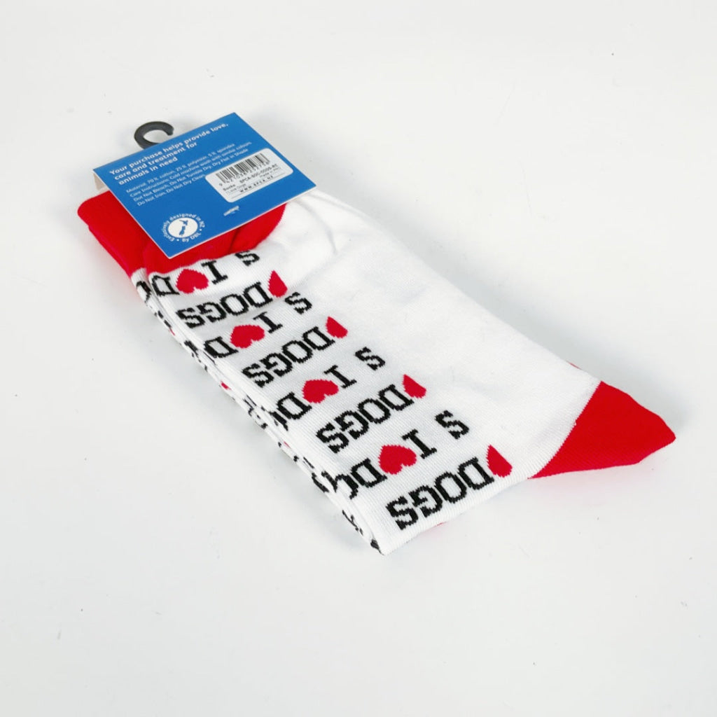 SPCA – SOCKS – I LOVE DOGS – WHITE