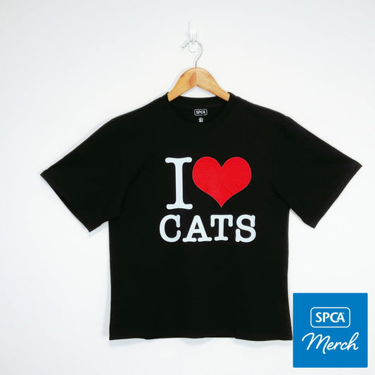 SPCA – T-Shirt – I Love Cats – Black