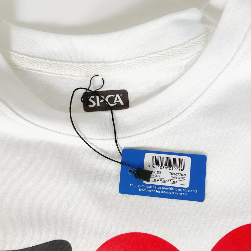 SPCA – T-SHIRT – I LOVE CATS – WHITE