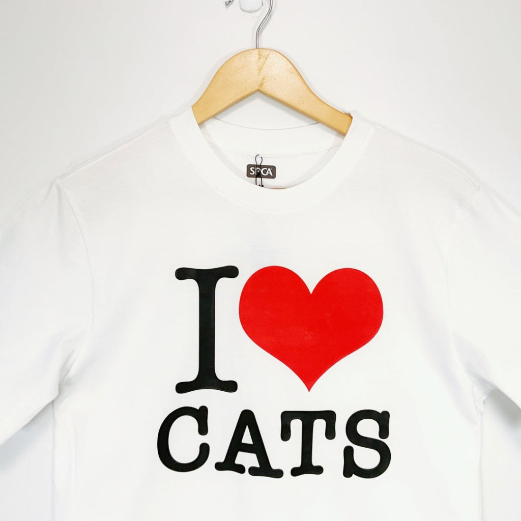 SPCA – T-SHIRT – I LOVE CATS – WHITE