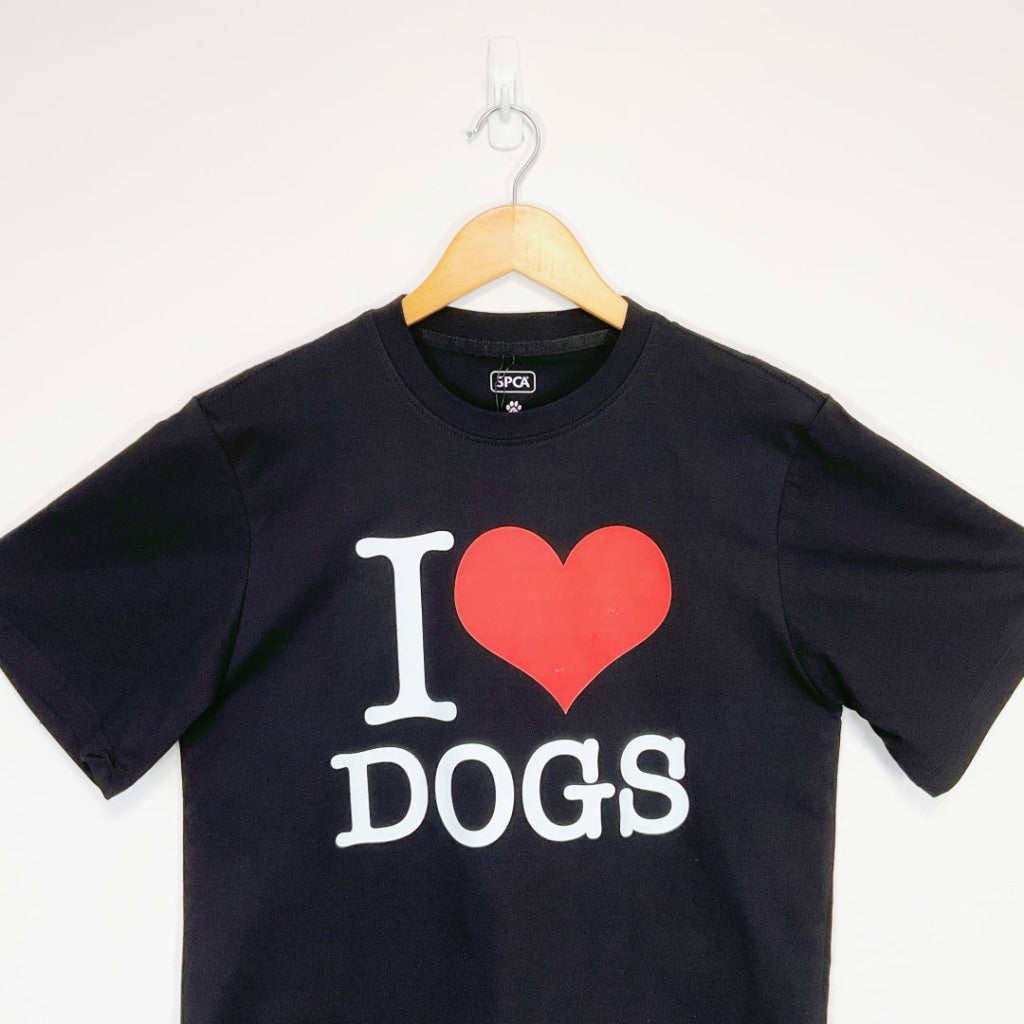 SPCA – T-SHIRT – I LOVE DOGS – BLACK