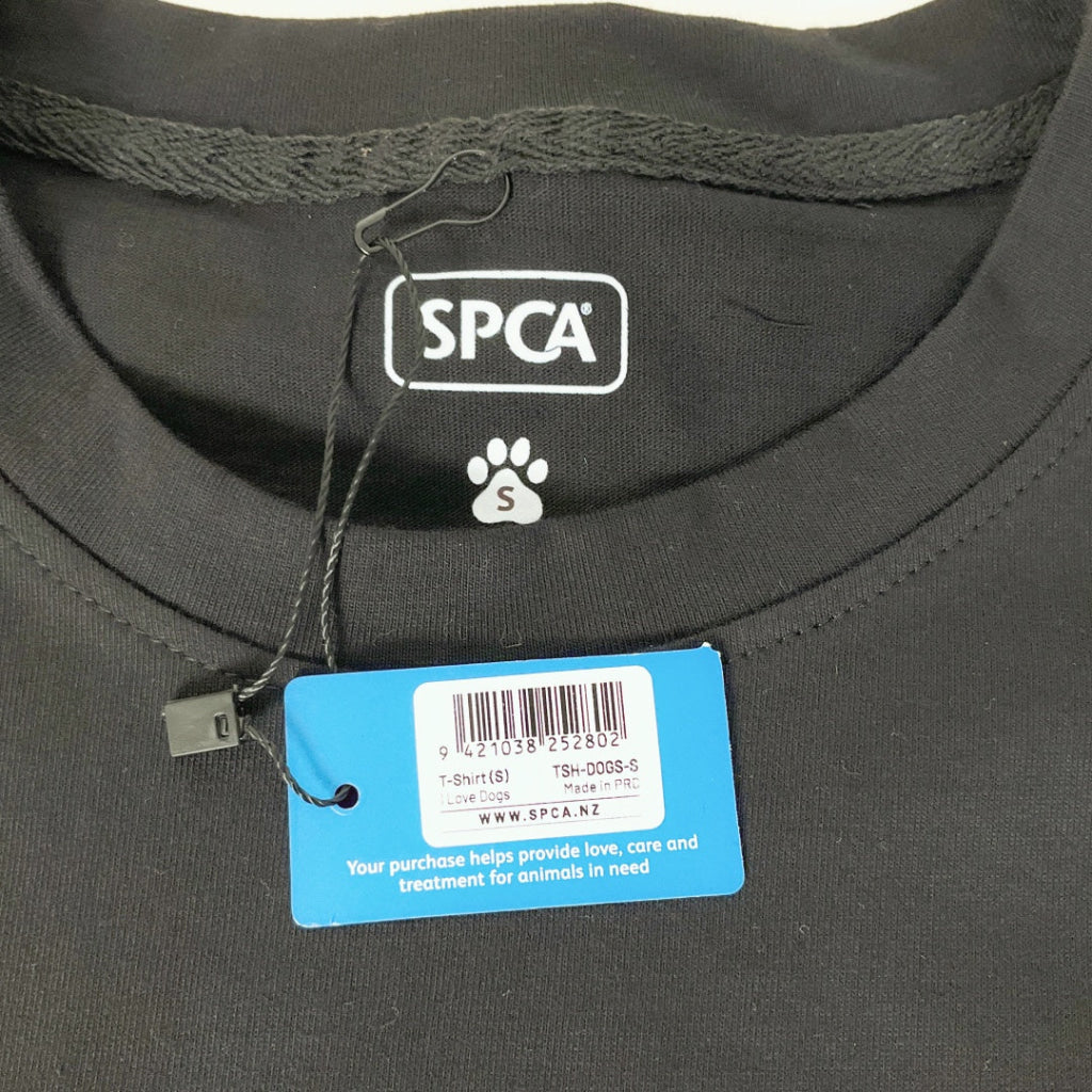 SPCA – T-SHIRT – I LOVE DOGS – BLACK