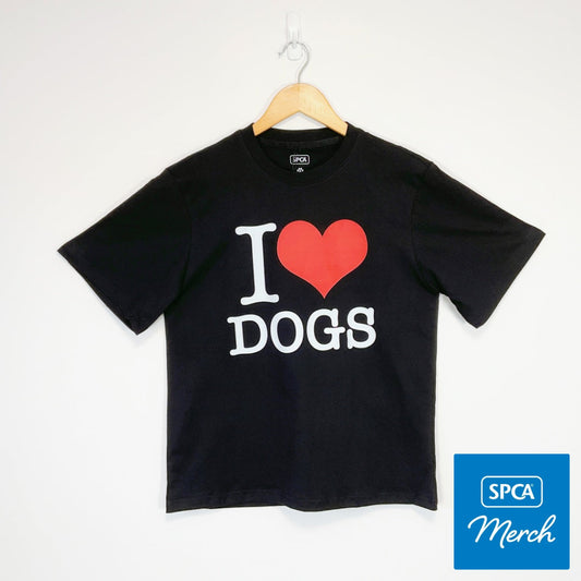 SPCA – T-SHIRT – I LOVE DOGS – BLACK