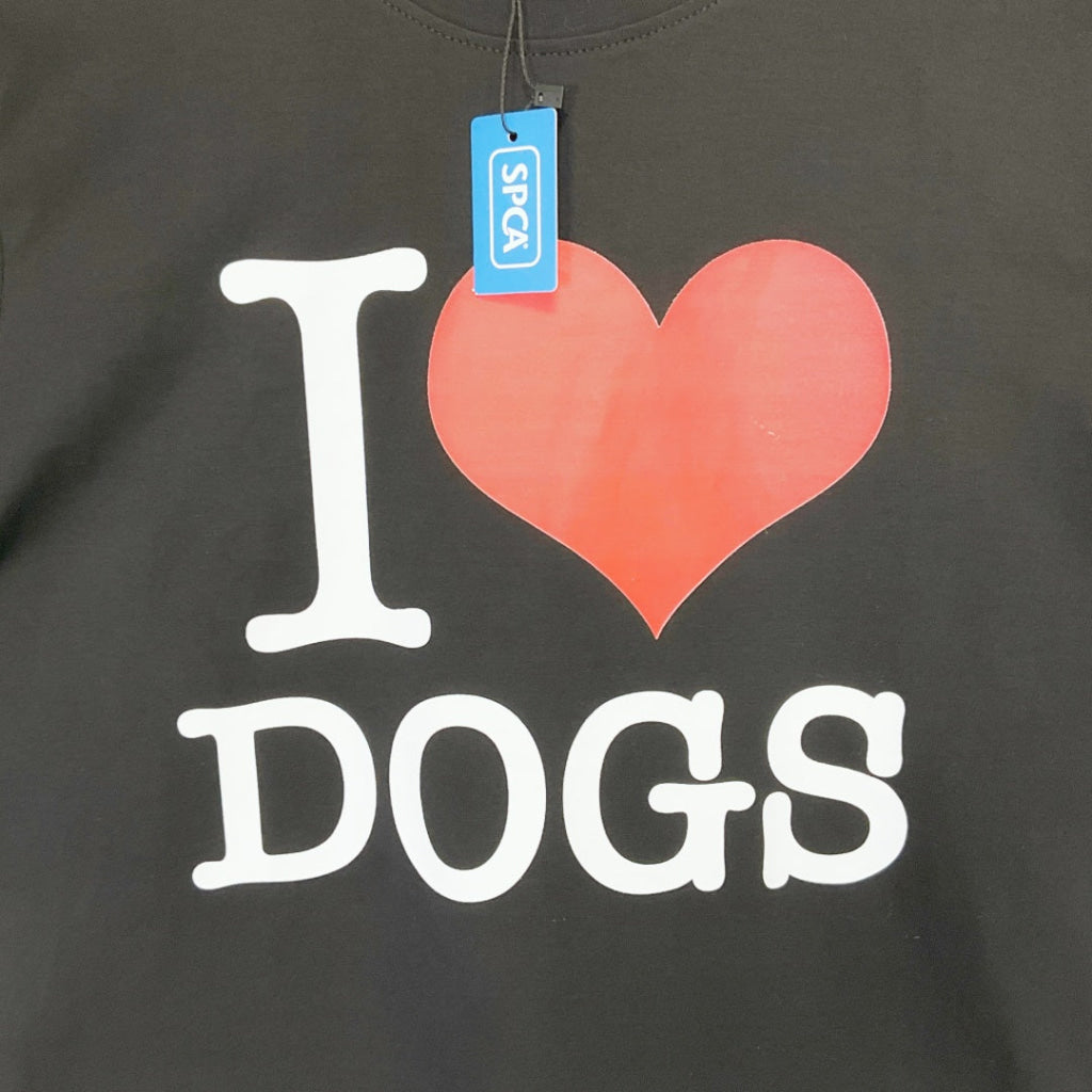 SPCA – T-SHIRT – I LOVE DOGS – BLACK
