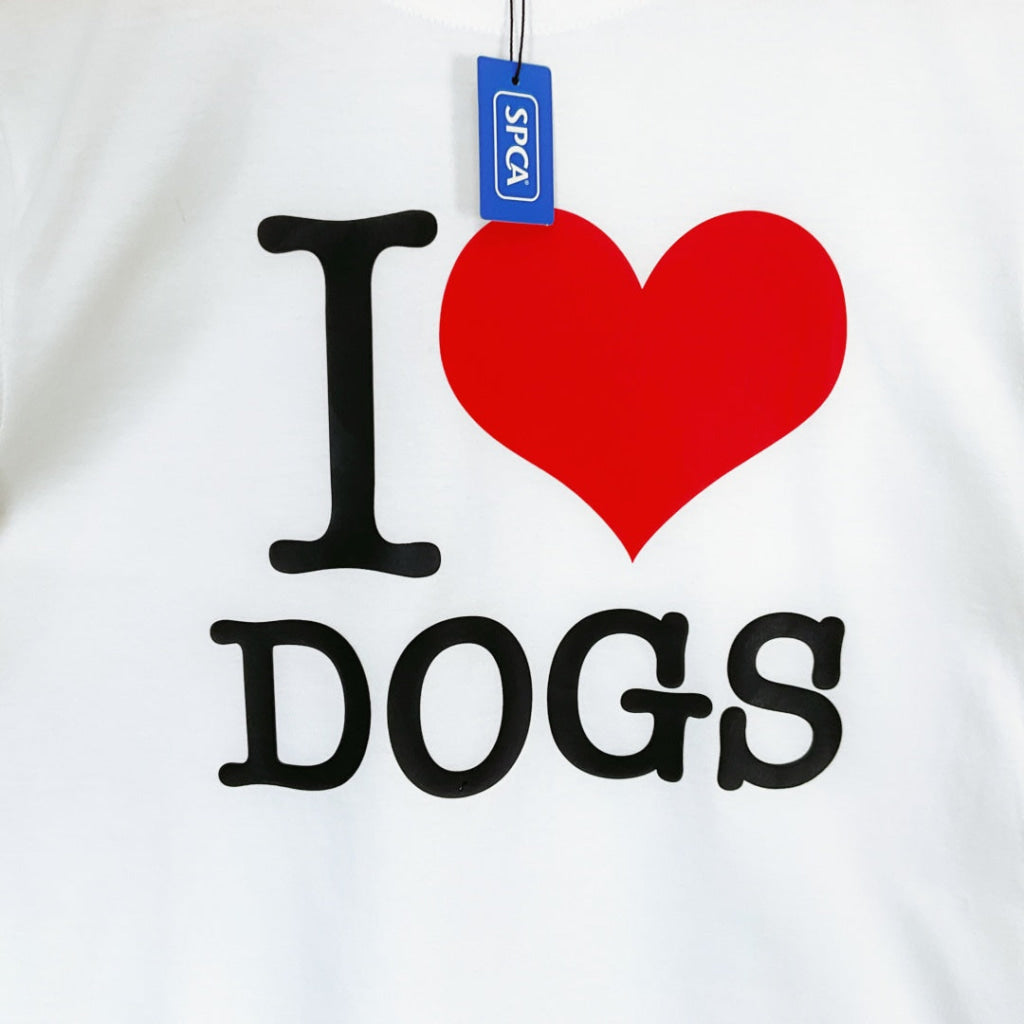 SPCA – T-Shirt – I Love Dogs – White