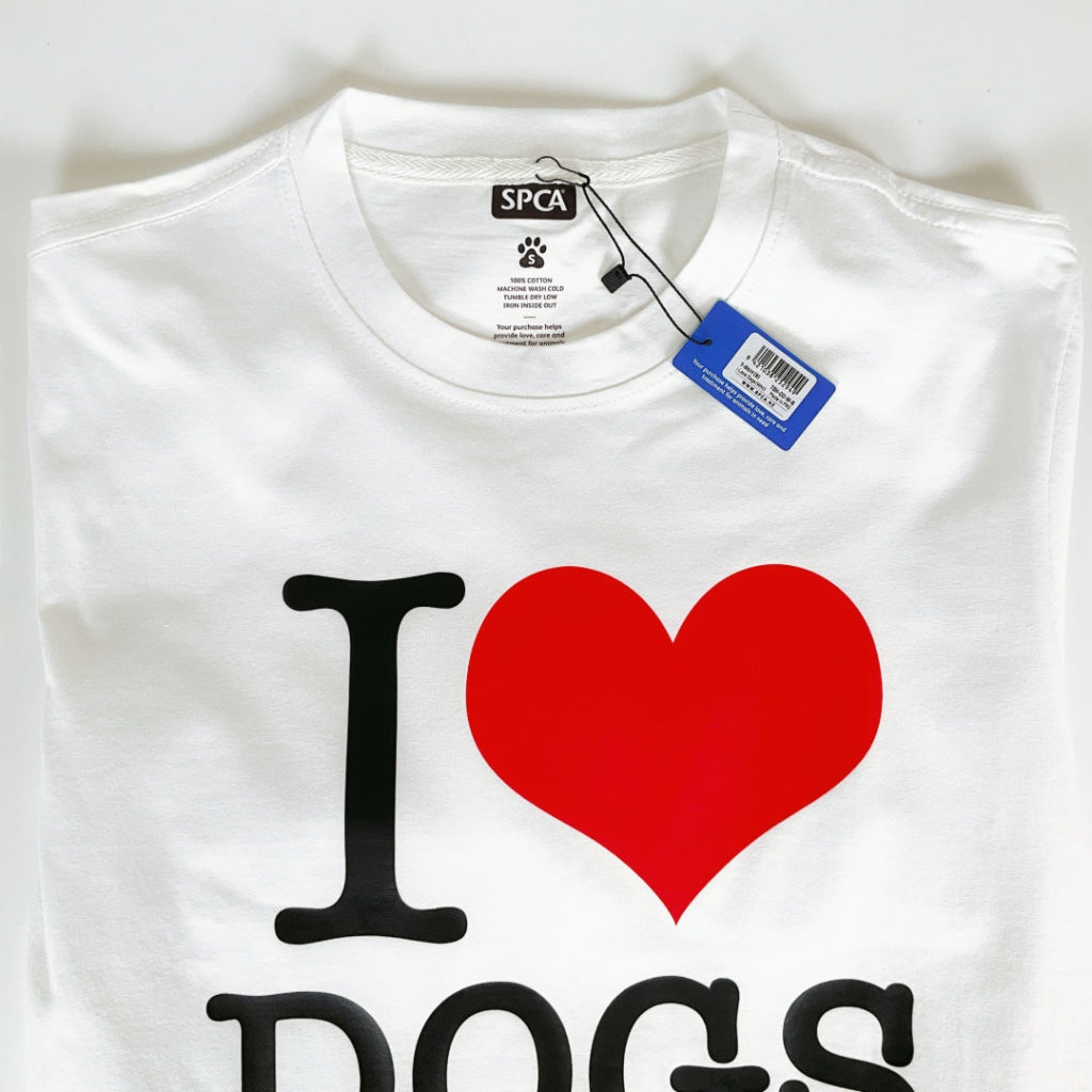 SPCA – T-Shirt – I Love Dogs – White