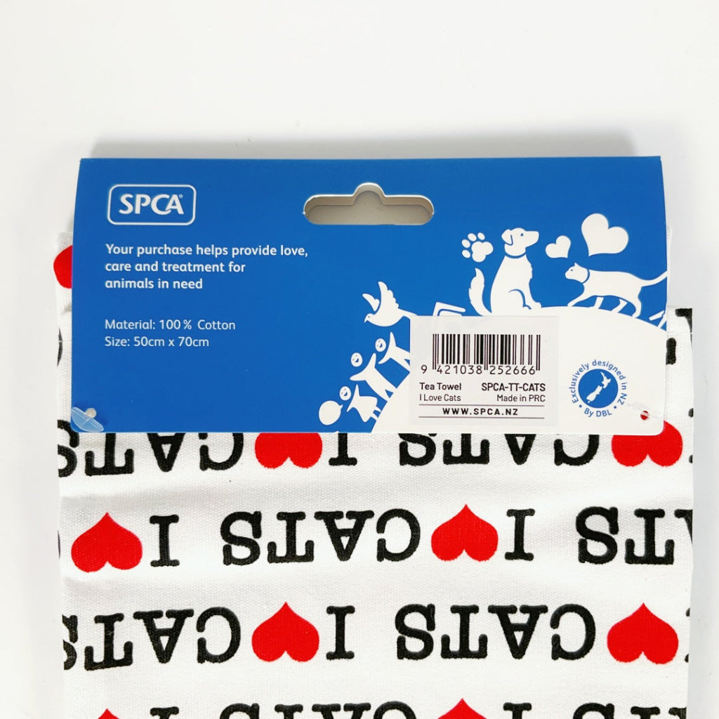 SPCA – TEA TOWEL – I LOVE CATS