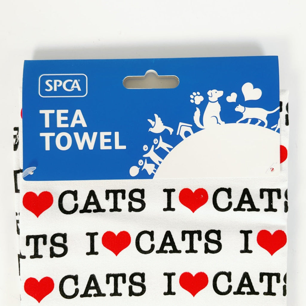 SPCA – TEA TOWEL – I LOVE CATS