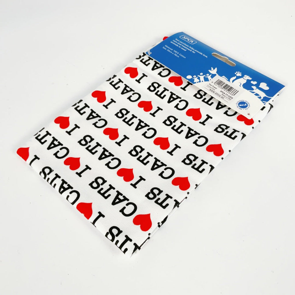SPCA – TEA TOWEL – I LOVE CATS