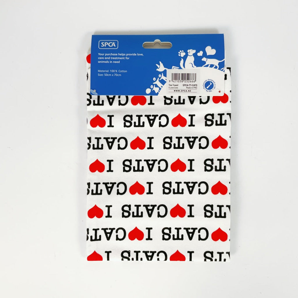 SPCA – TEA TOWEL – I LOVE CATS