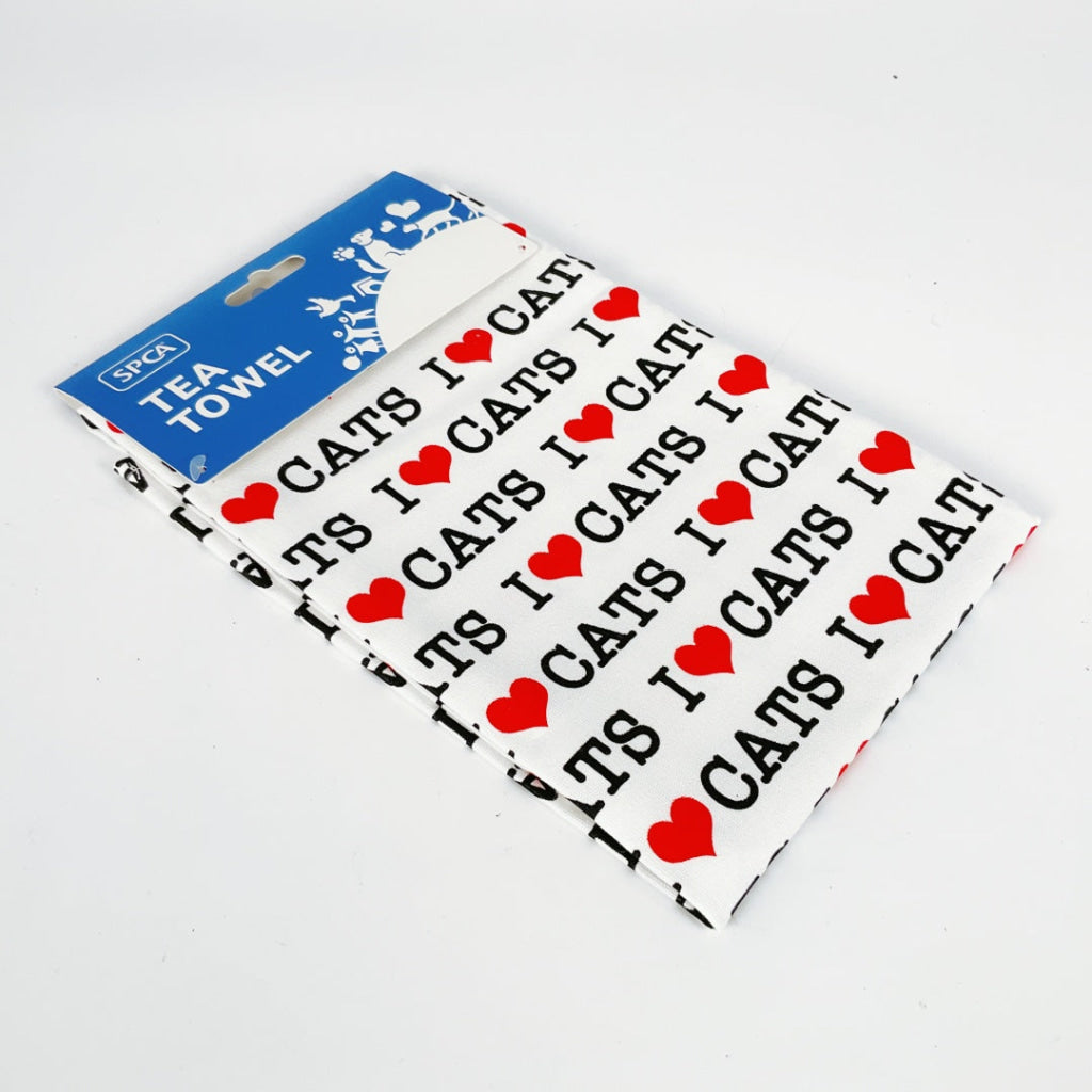 SPCA – TEA TOWEL – I LOVE CATS