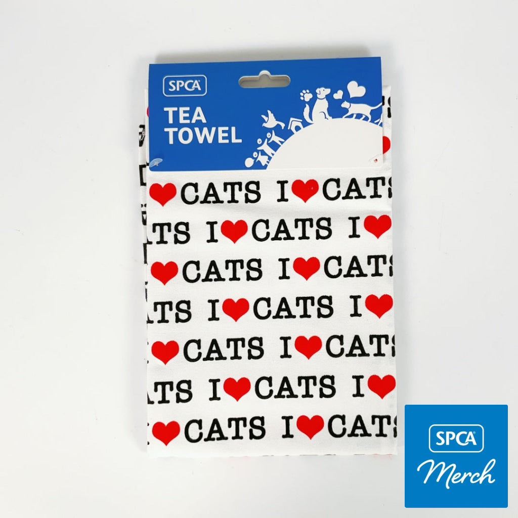 SPCA – TEA TOWEL – I LOVE CATS