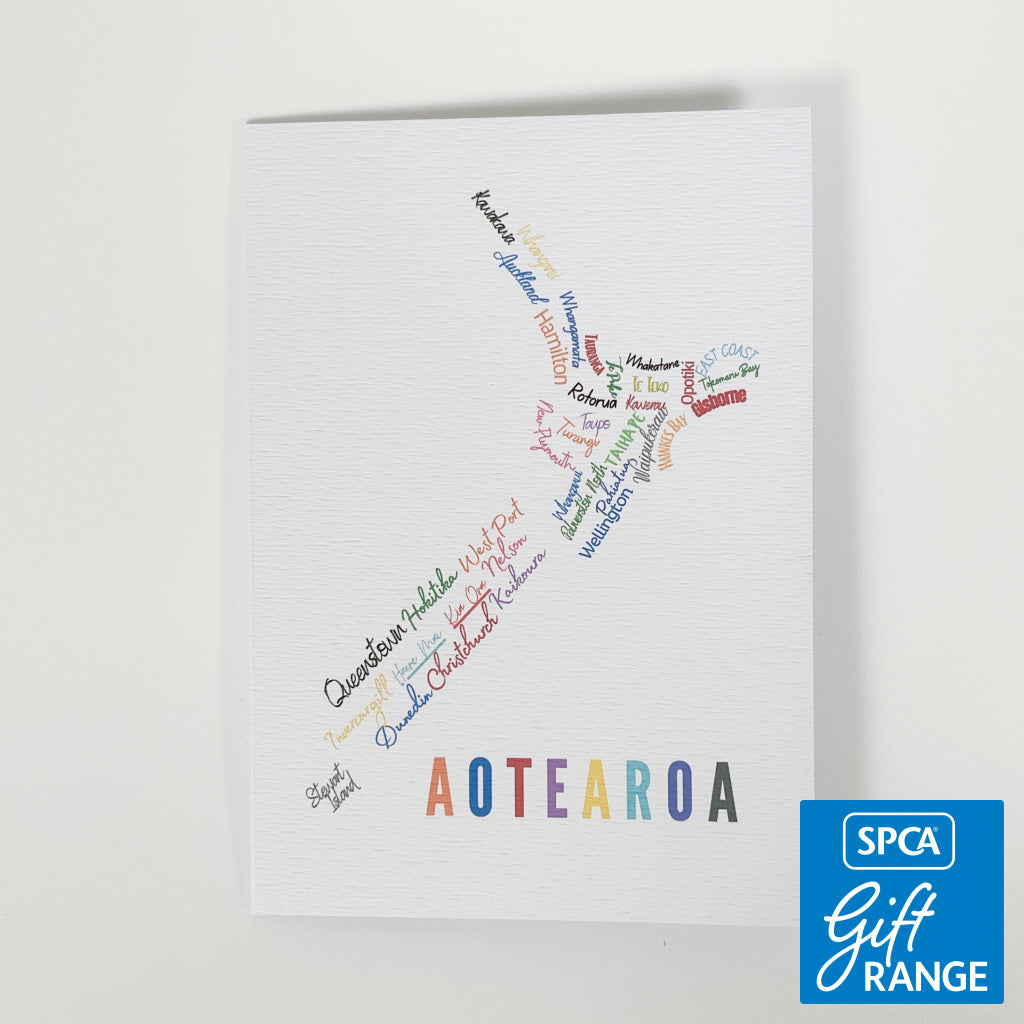 Tena Koe Greeting Cards - Aotearoa Map