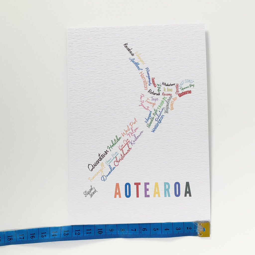 Tena Koe Greeting Cards - Aotearoa Map