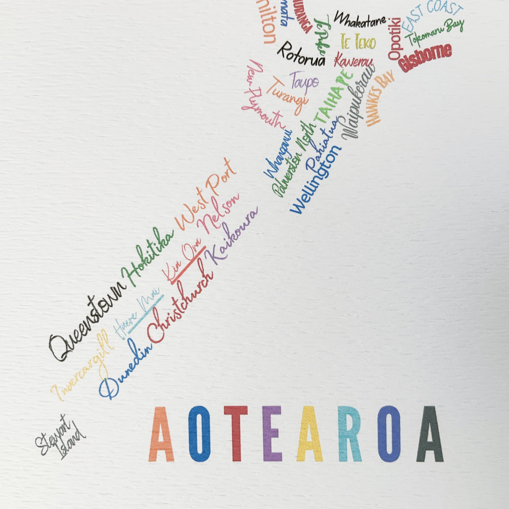 Tena Koe Greeting Cards - Aotearoa Map