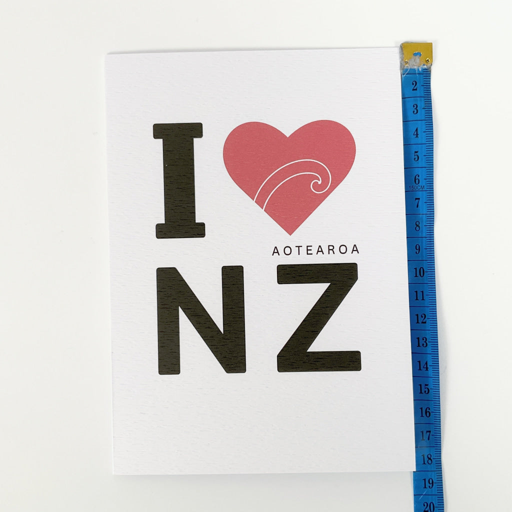 Tena Koe Greeting Cards - I Love Aotearoa Red