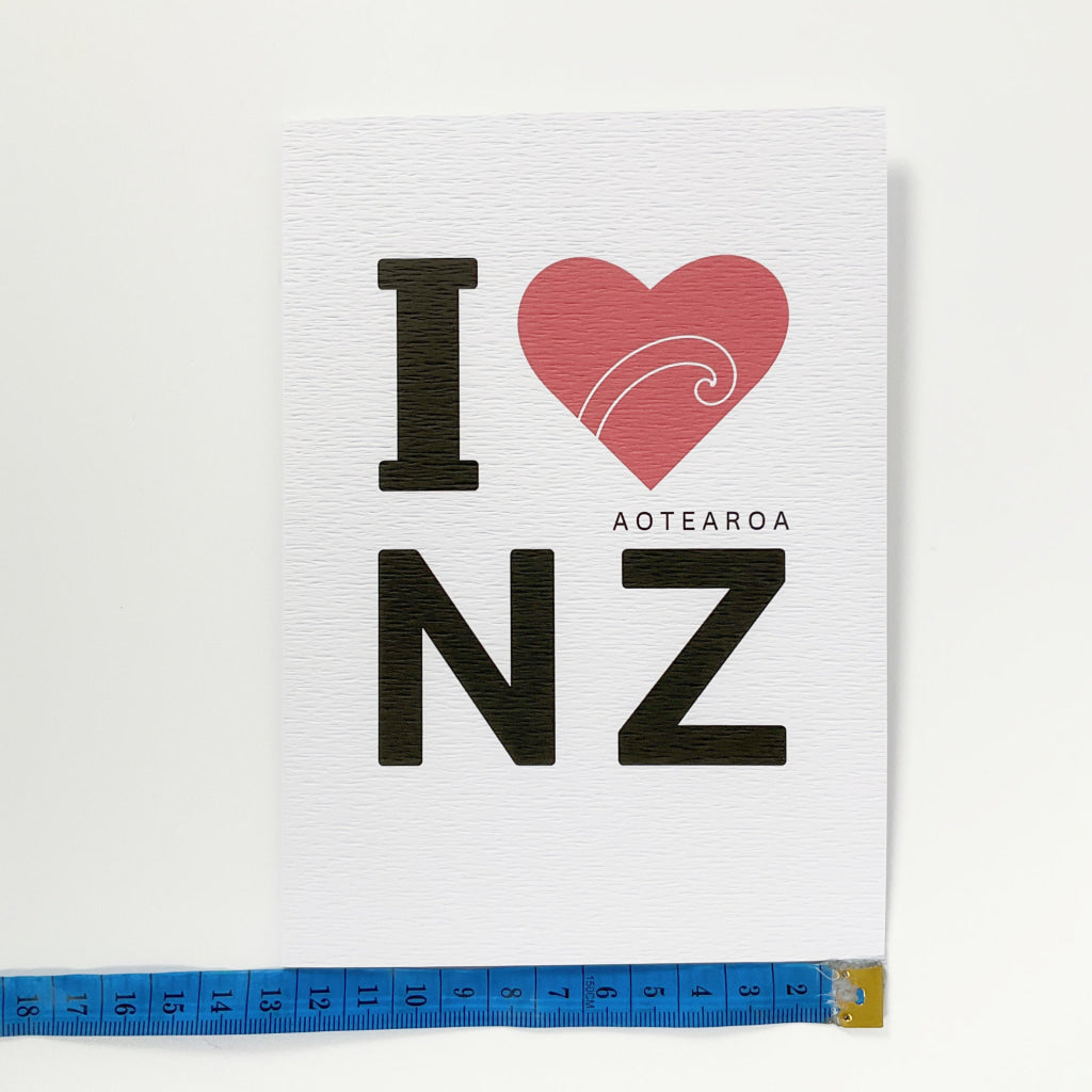 Tena Koe Greeting Cards - I Love Aotearoa Red