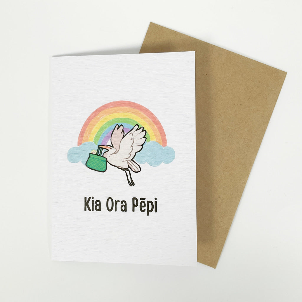 Tena Koe Greeting Cards - Kia Ora Pepi